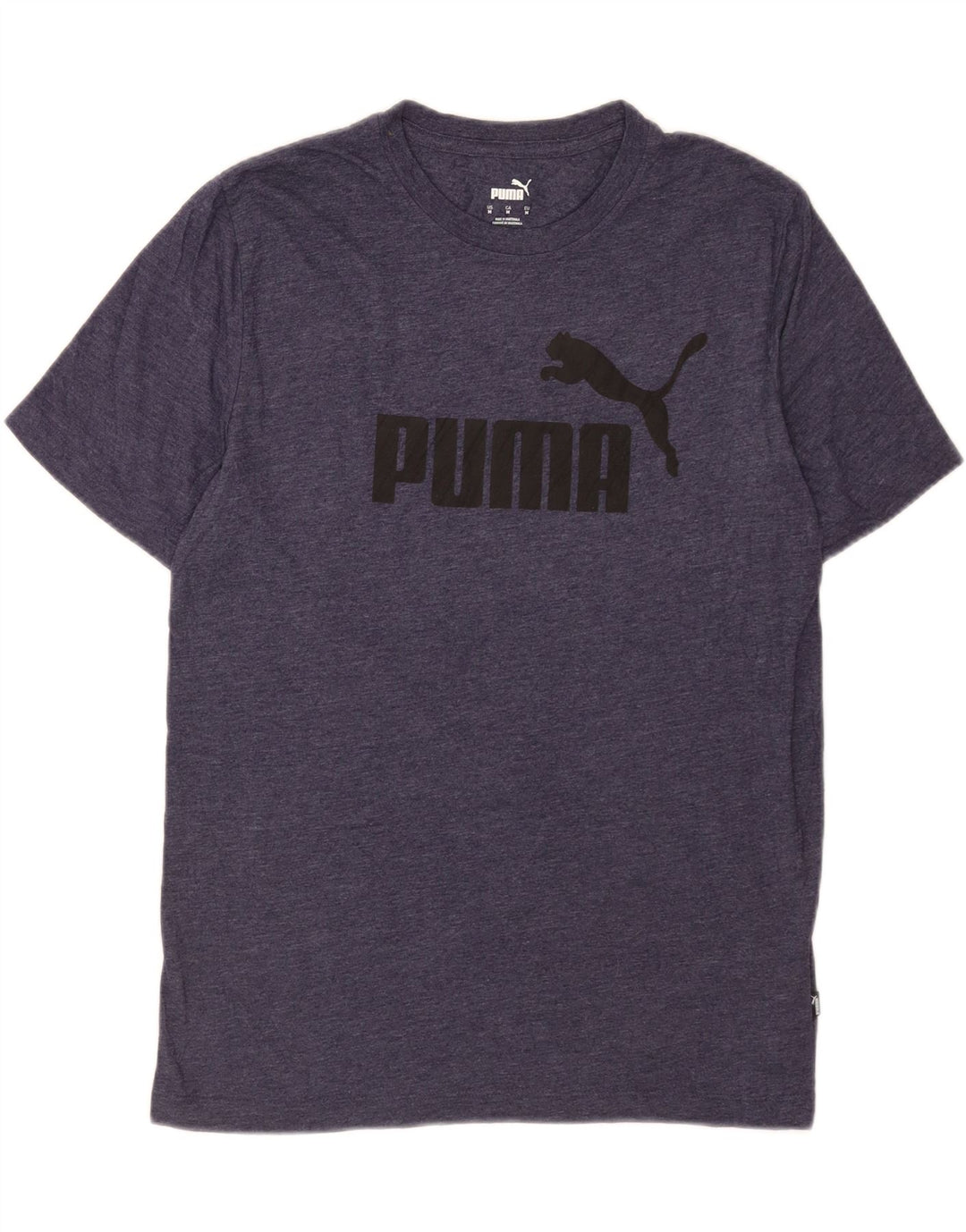 Puma Herre grafisk T-shirt Top Medium Navyblå Flecked Bomuld