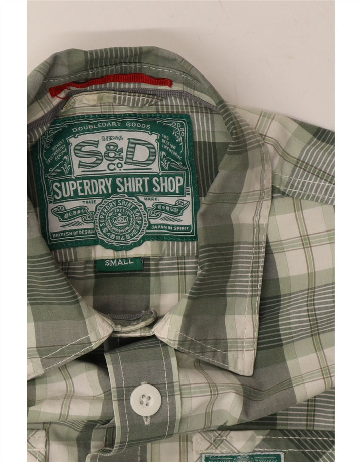 SUPERDRY Mens Shirt Small Green Check Cotton Vintage Superdry and Second-Hand Superdry from Messina Hembry 