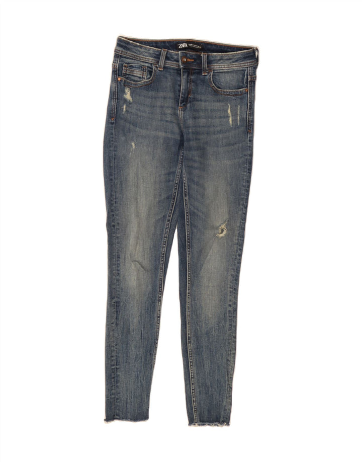 ZARA Womens Distressed Skinny Jeans EU 36 Small W27 L28 Blue Vintage Zara and Second-Hand Zara from Messina Hembry 