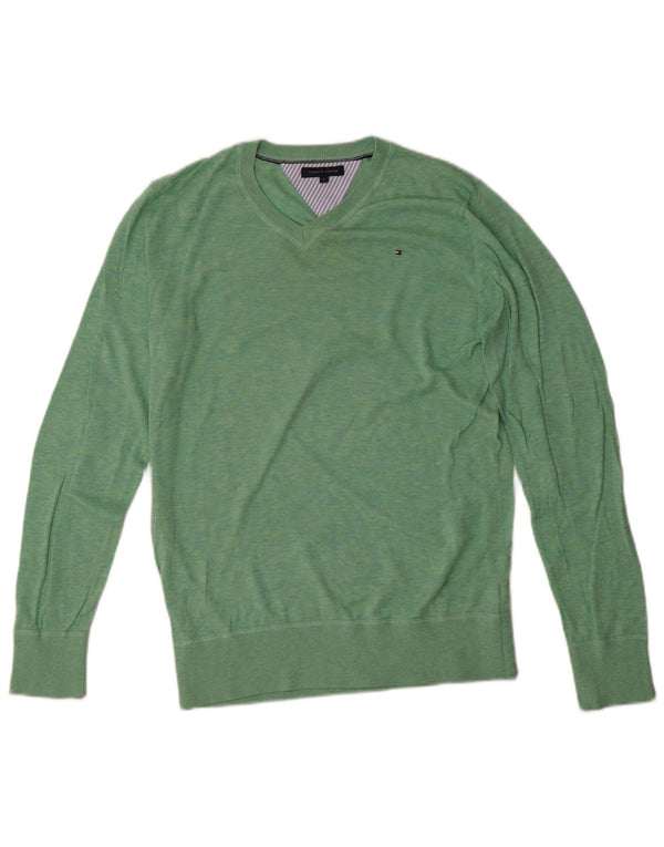 Tommy Hilfiger Boys V-hals sweater 15-16 år Grøn Bomuld