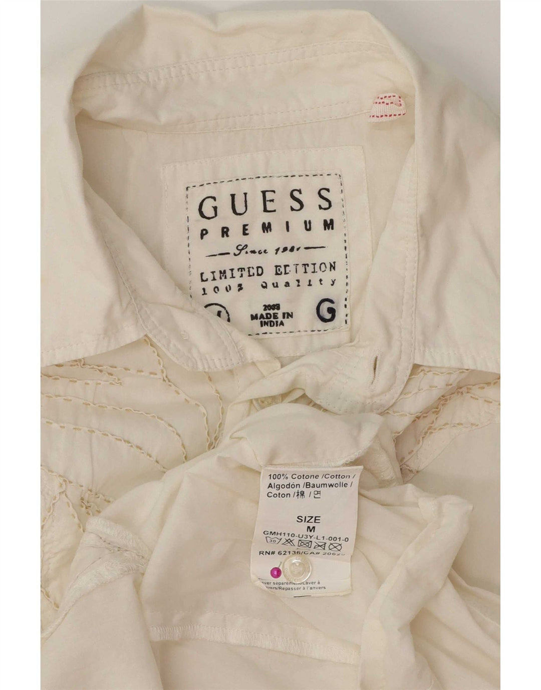 Guess Herreskjorte Medium Hvid Bomuld