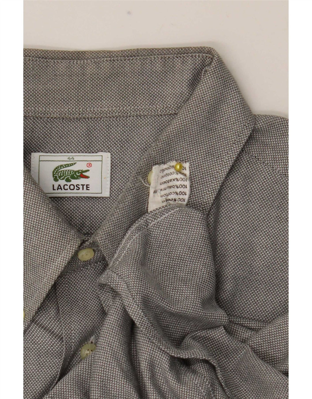Lacoste herreskjorte str. 44 XL Grå bomuld
