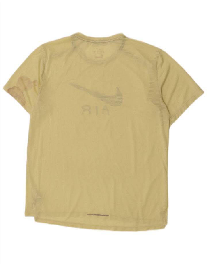 Nike Herre Dri Fit Grafisk T-Shirt Top Stor Gul Polyester