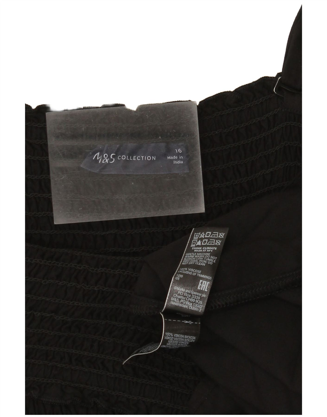 Marks & Spencer Dame Slip Dress UK 16 Large Black Viscose