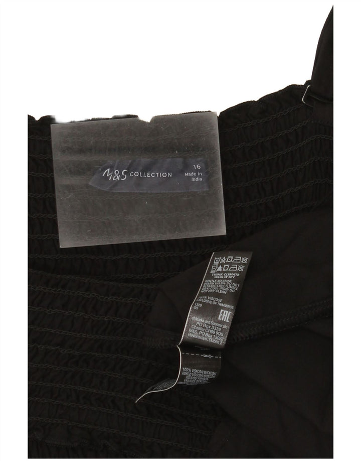 Marks & Spencer Dame Slip Dress UK 16 Large Black Viscose