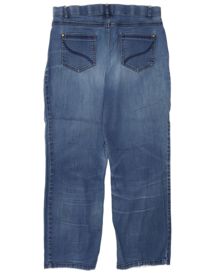 Marks & Spencer Dame Distressed Straight Jeans UK 12 Medium W28 L27 Blue