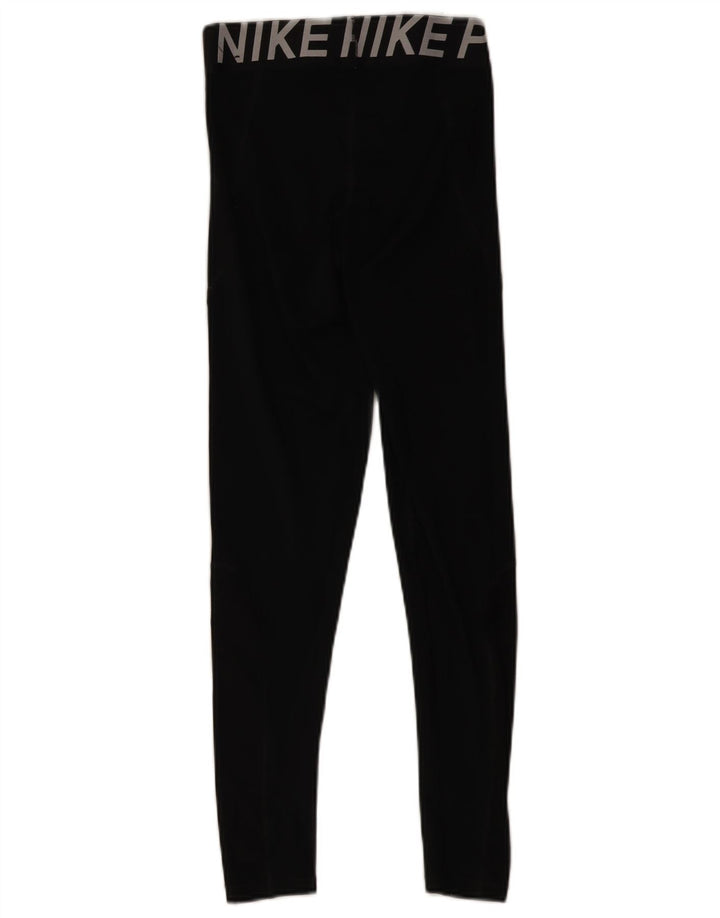 Nike Dame Dri Fit Grafiske Leggings UK 8 Lille Sort
