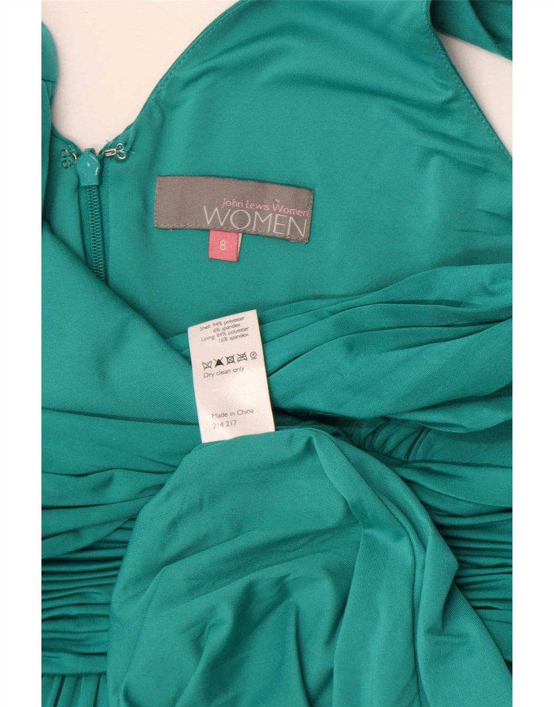 John Lewis Empire-kjole uden ærmer til kvinder DK 8 Lille grøn polyester
