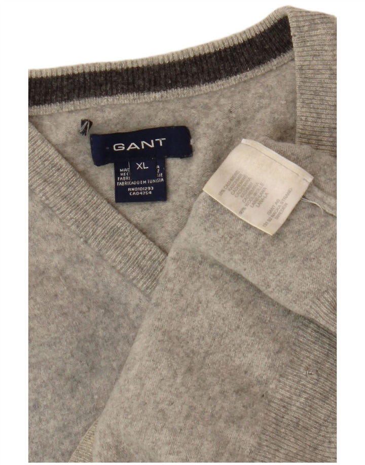 Gant Dame V-hals sweater UK 18 XL Grå Uld