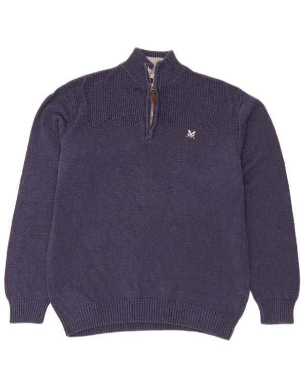 Crew tøj Herre lynlås-hals sweater XL marineblå bomuld