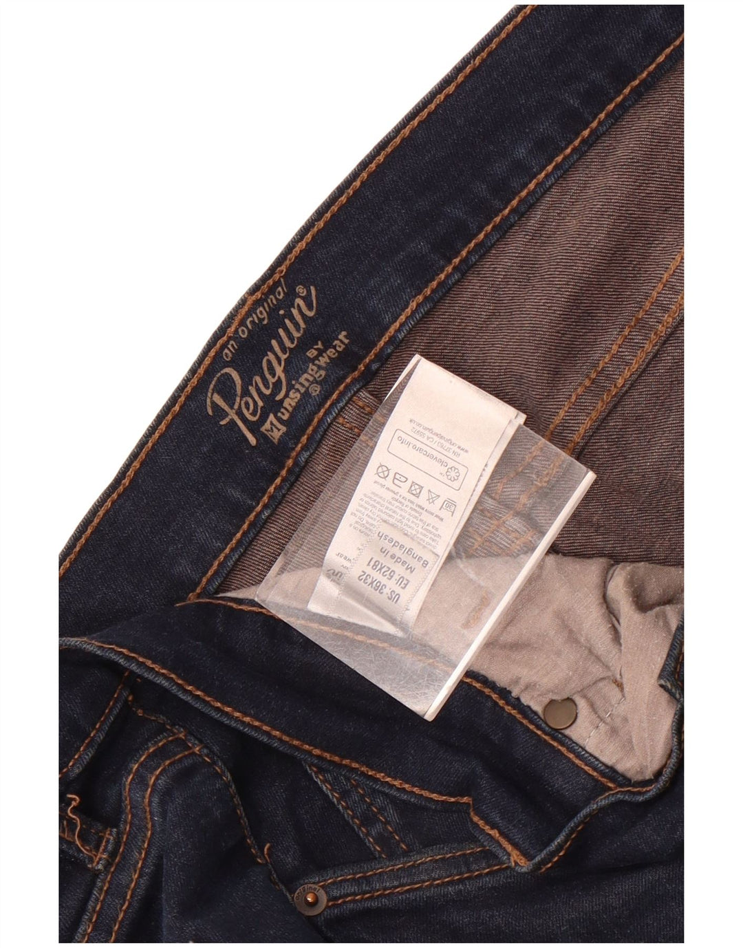 Penguin Herre Straight Jeans W36 L32 Marineblå Bomuld
