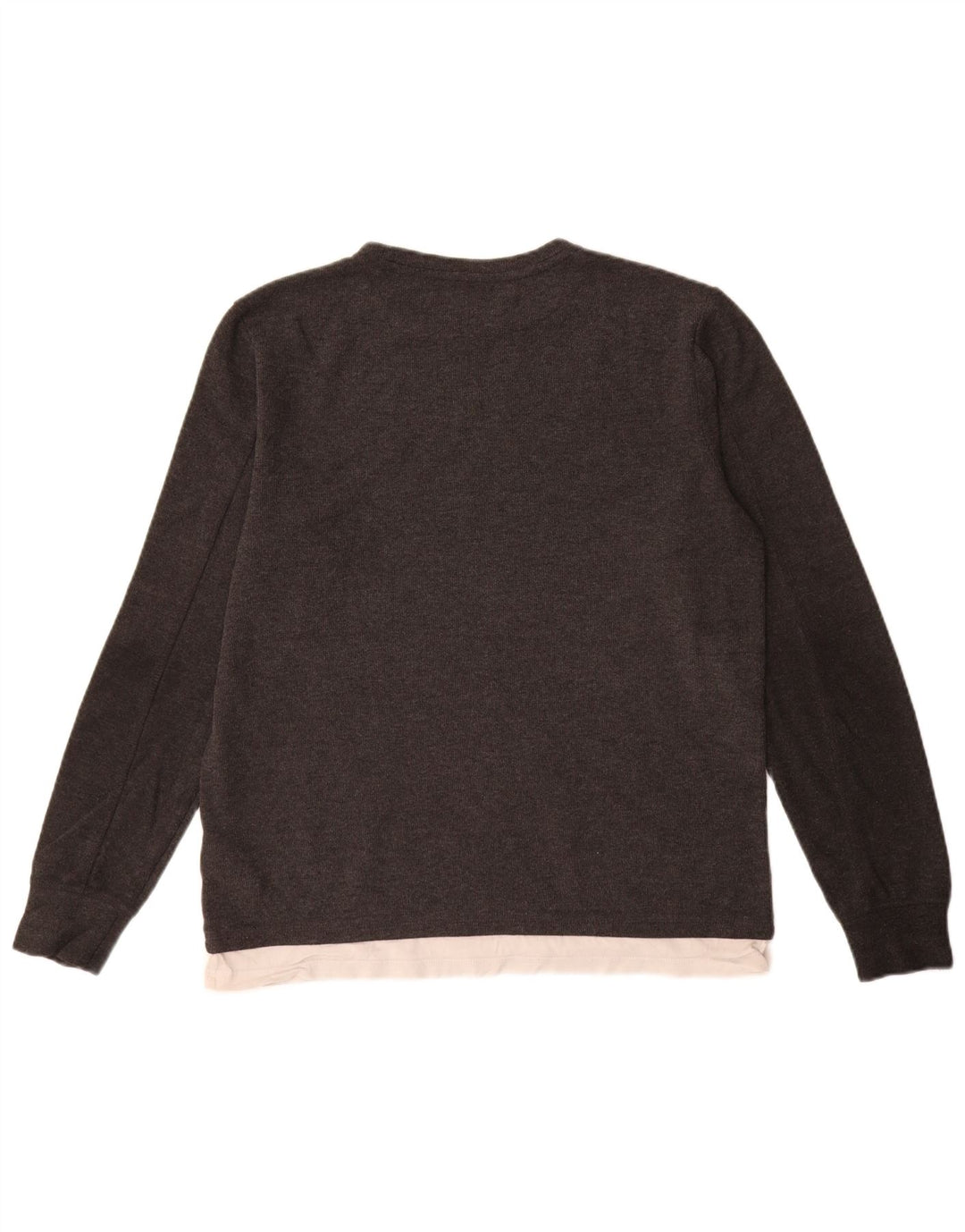 All Saints Herre Longline Fit Boat Neck Jumper Sweater Lille Grå