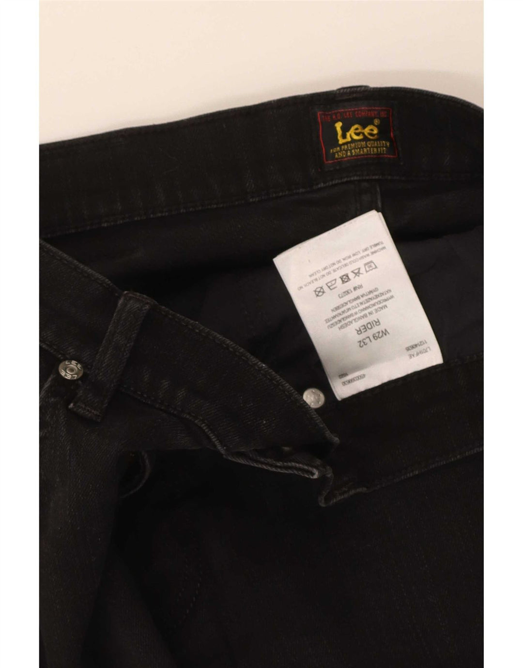Lee Mens Rider Cropped Jeans W29 L25 sort bomuld