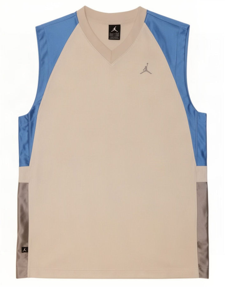 Jordan Herrevest Top UK 39/41 Medium White Colourblock Polyester