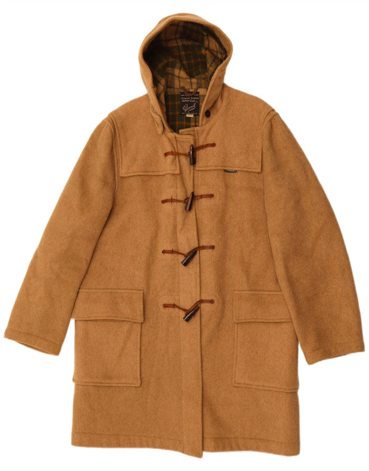 Gloverall Dame Hooded Duffel Coat UK 42 XL Beige Uld