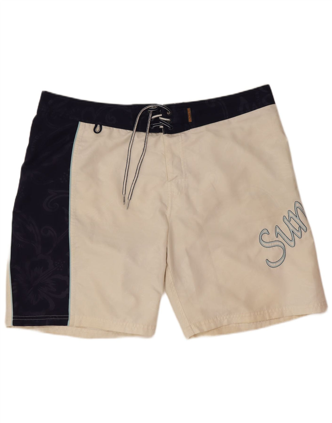 Sundek Herre grafiske almindelige svømmeshorts Large White Colourblock Beach