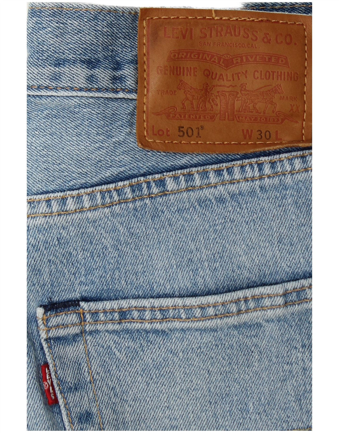 LEVI'S Herre 501 denimshorts W30 Mellemblå bomuld