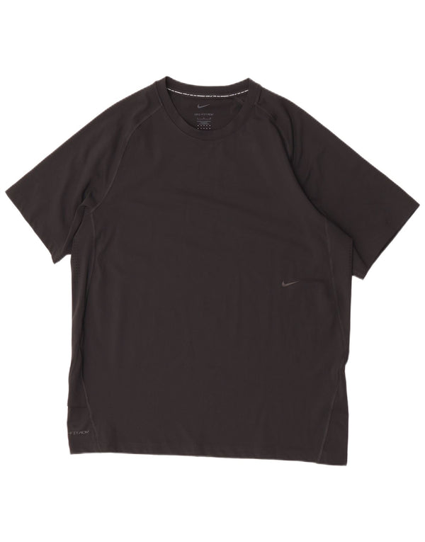 Nike Dri Fit T-shirt top til mænd, stor sort polyester