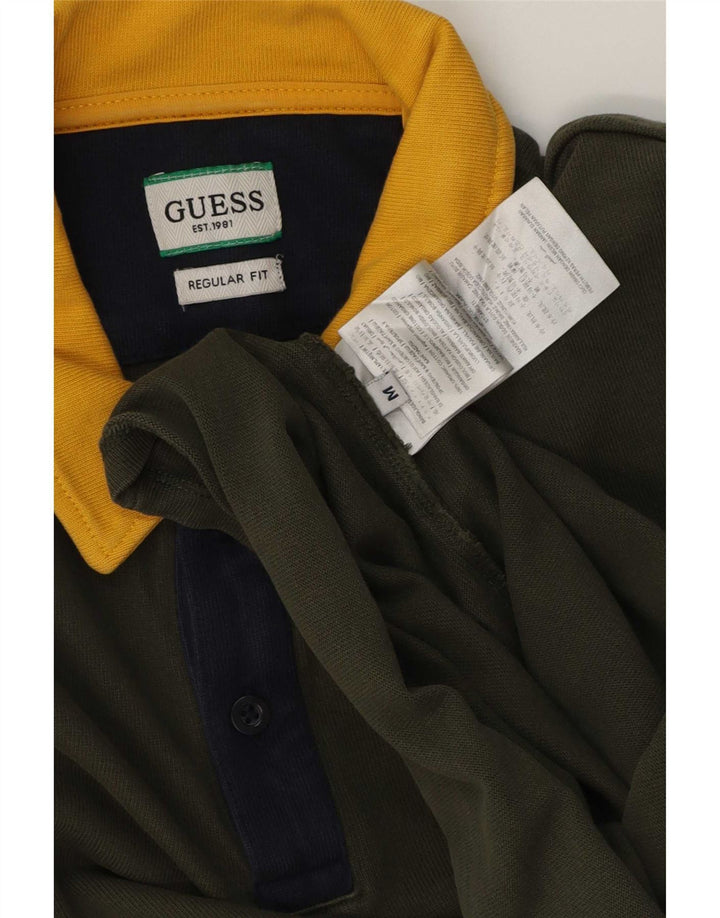 Guess Rugby Polo Shirt til mænd Medium Grøn Colourblock Bomuld