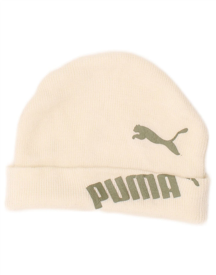 Puma herre grafisk strikket beanie-hat one size hvid