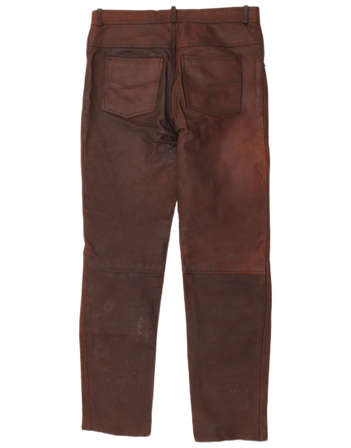 American Eagle Herre lige læderbukser W36 L32 Brun