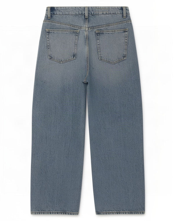 Zara Womens High Waist Cropped Jeans EU 38 Small W28 L25 Blue Cotton