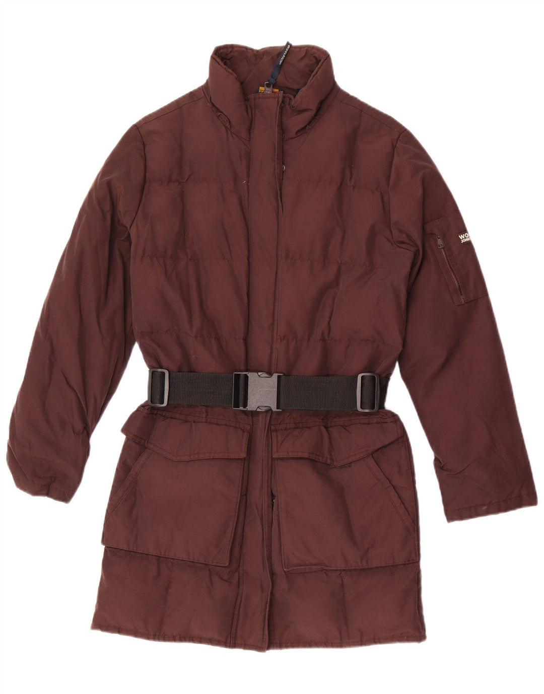 Woolrich Womens Polstret Frakke UK 10 Small Brown Bomuld