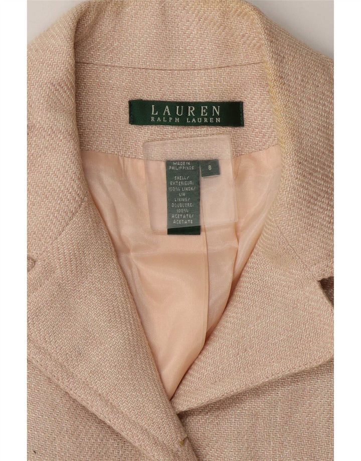 Ralph Lauren Dame 7-knaps blazerjakke US 8 Medium Beige Linen