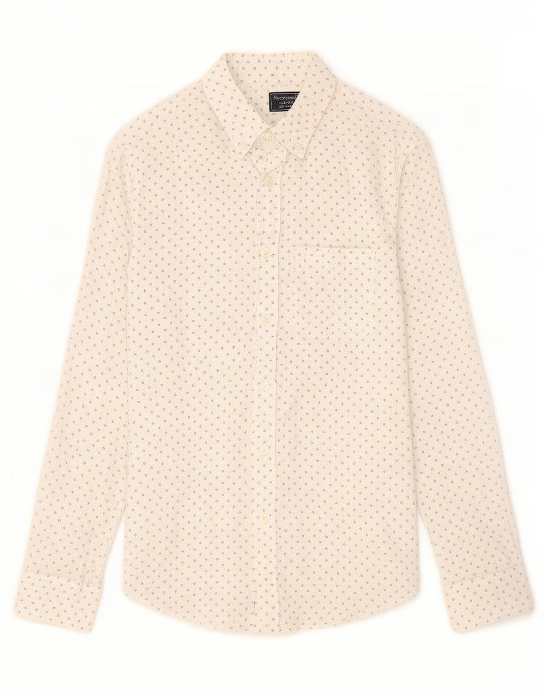 Abercrombie & Fitch herreskjorte medium hvid geometrisk linned