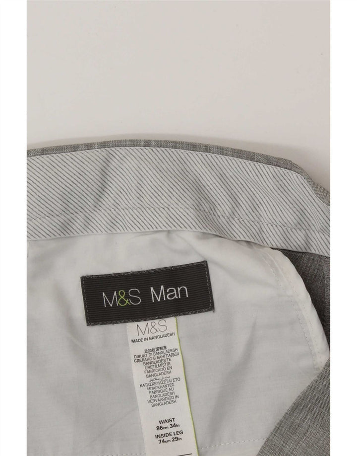 Marks & Spencer Herre Pegged Suit Bukser W32 L29 Grå Polyester