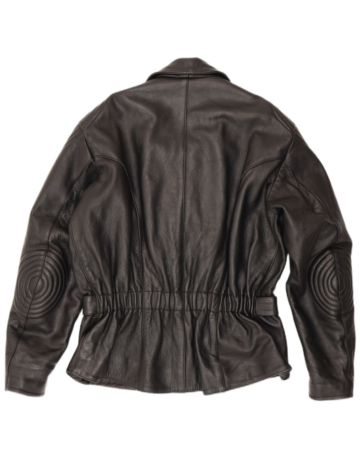 Louis Herre Læder Biker Jacket UK 42 XL Sort Læder