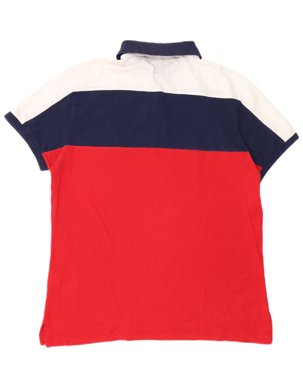 Polo Ralph Lauren Herre Custom Slim Fit Polo Shirt Large Red Colourblock