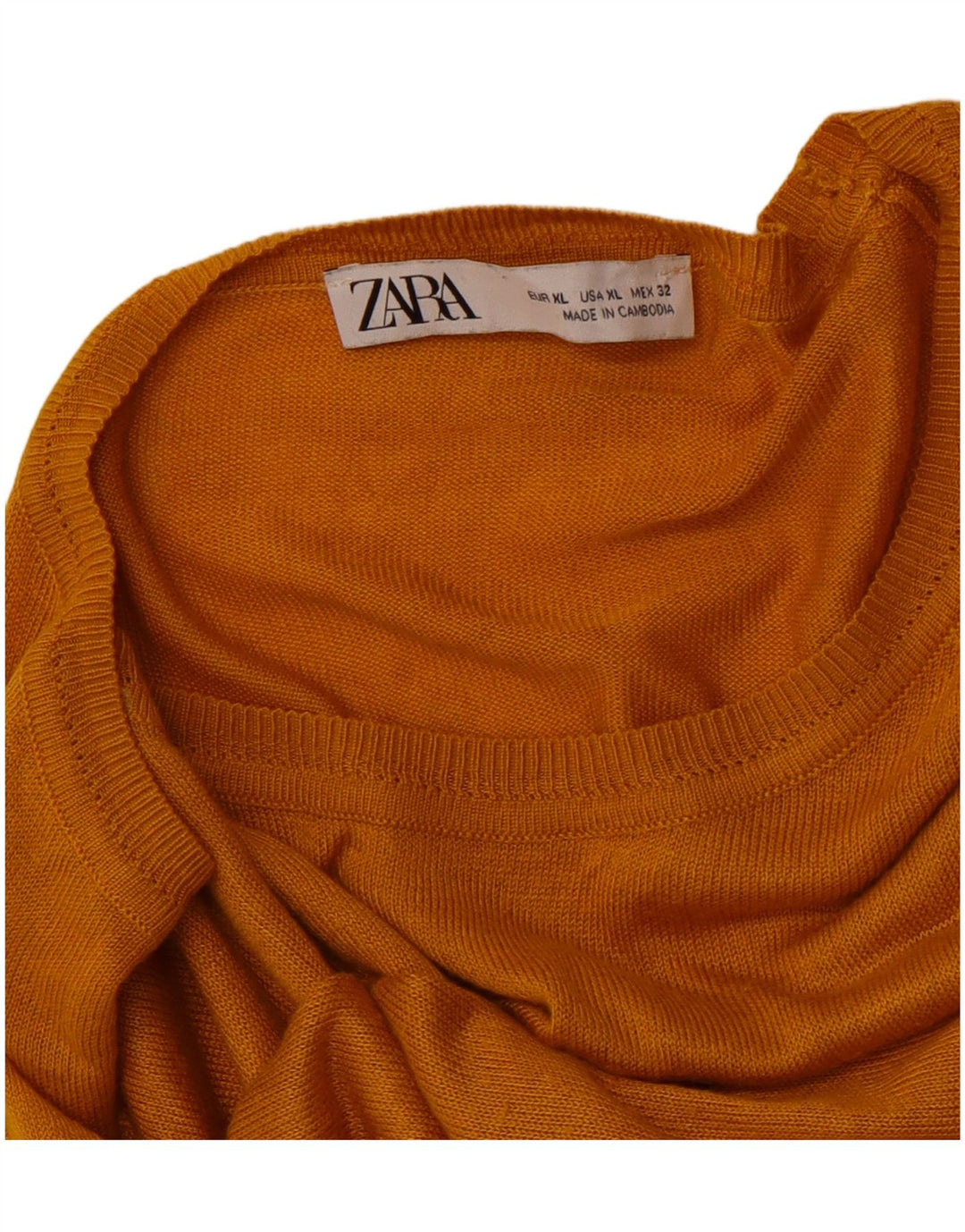 ZARA Dame Boat Neck Jumper Sweater UK 18 XL Orange Syntetisk