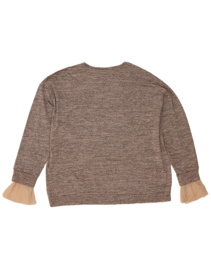 Zara Sweatshirt Jumper UK 14 Medium Grey Flecked