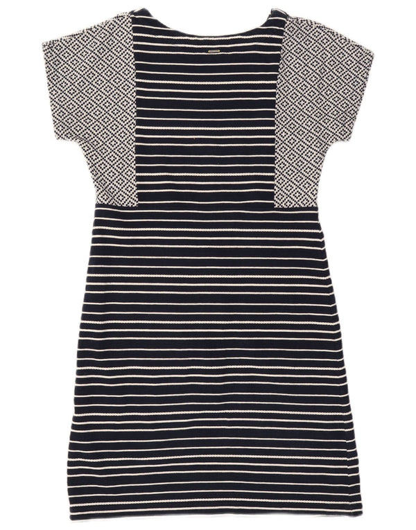 White Stuff Womens Sheath Dress UK 10 Smal Navy Blue Striped Cotton