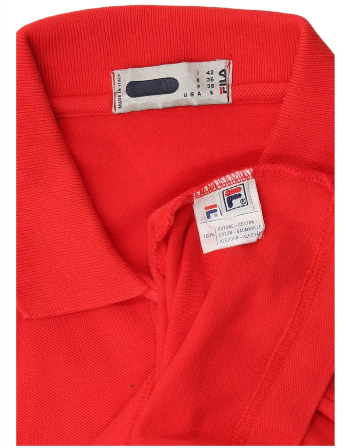 Fila ærmeløs poloshirt til kvinder IT 42 Medium rød bomuld