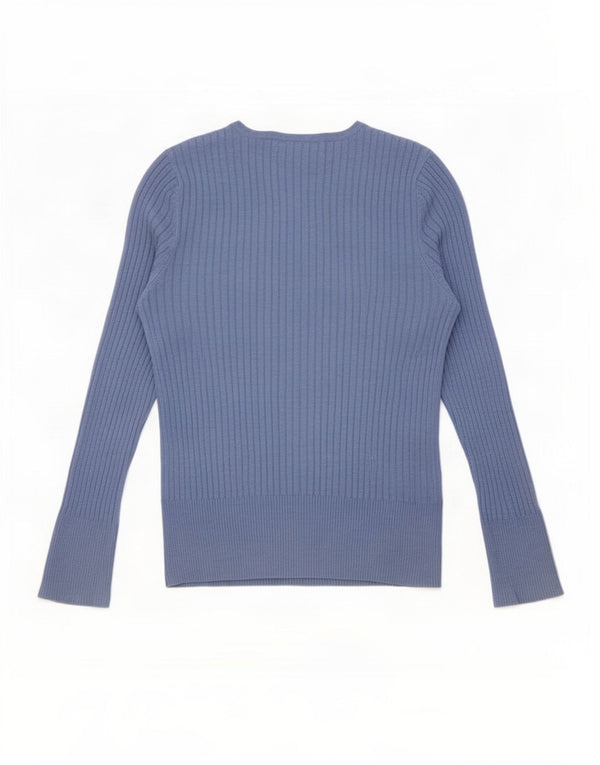 Marks & Spencer Womens Regular Top Langærmet UK 12 Medium Blue Viscose