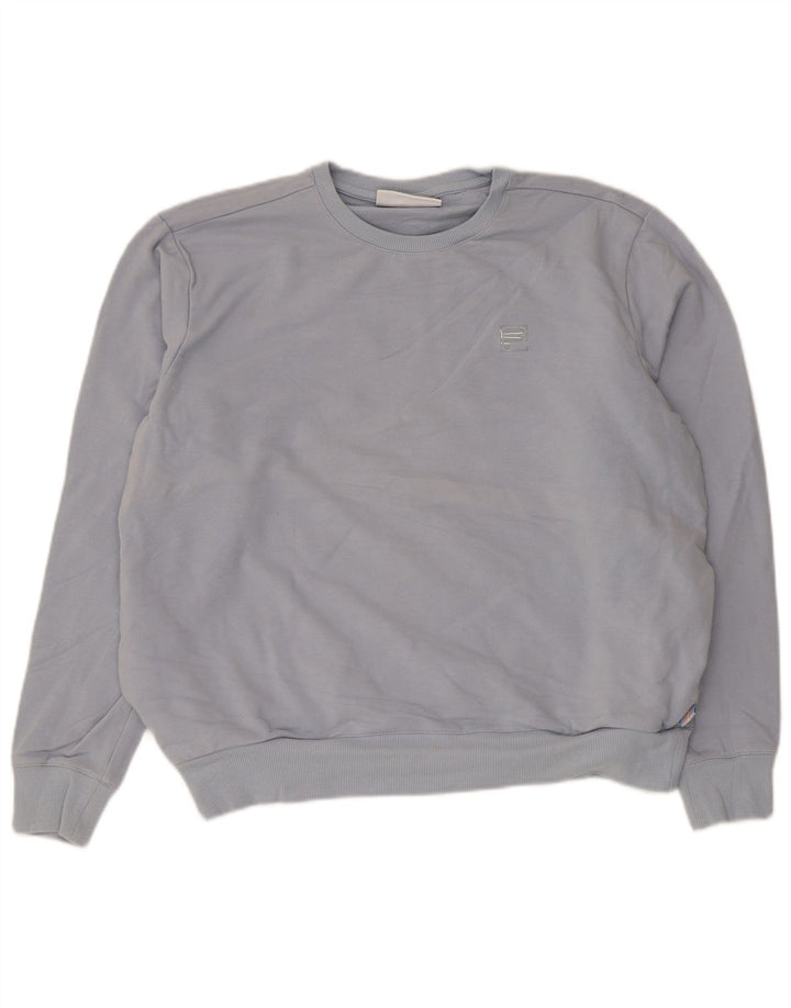 Fila Dame Sweatshirt Jumper UK 16 Stor Blå Bomuld