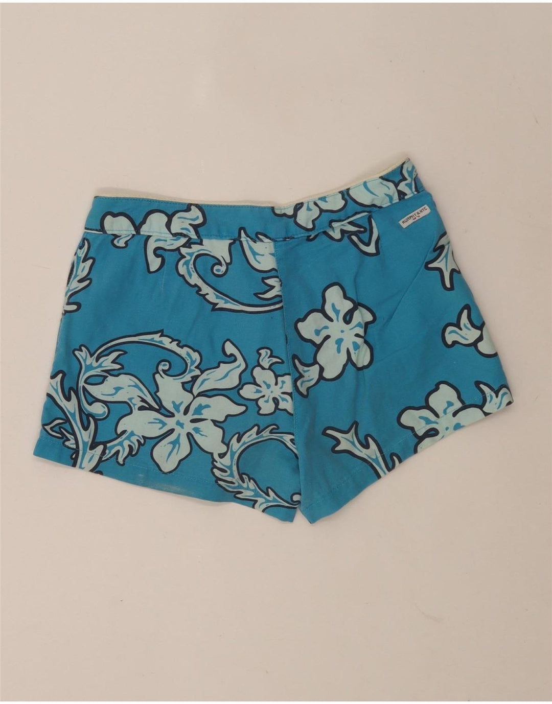 Murphy & Nye svømmeshorts til kvinder W29 Mellemblå blomsterbomuld