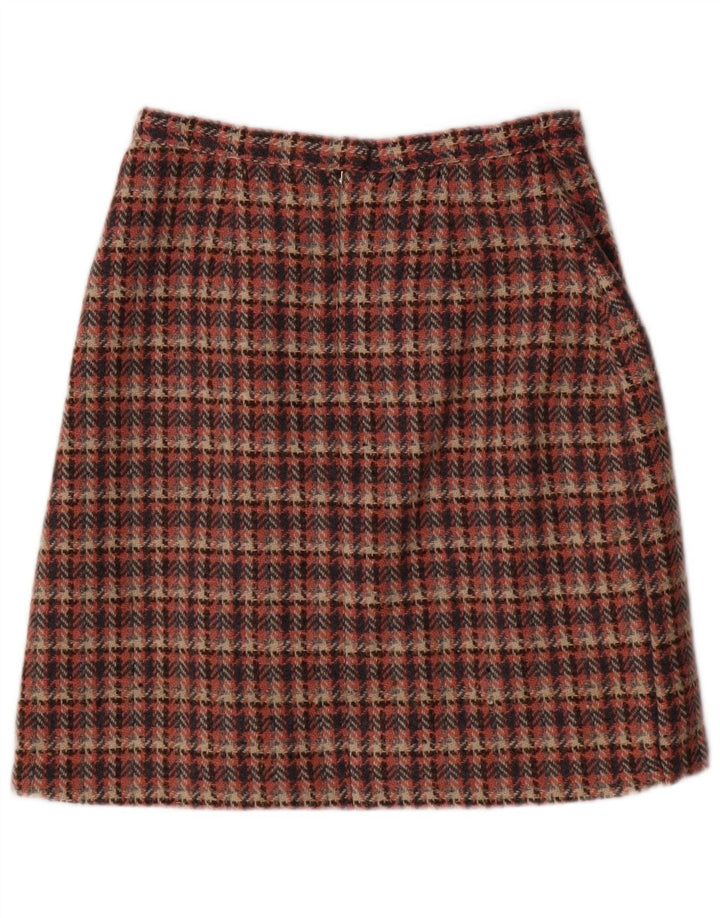 Vintage A-line nederdel til kvinder EU 38 Medium W28 Pink Houndstooth