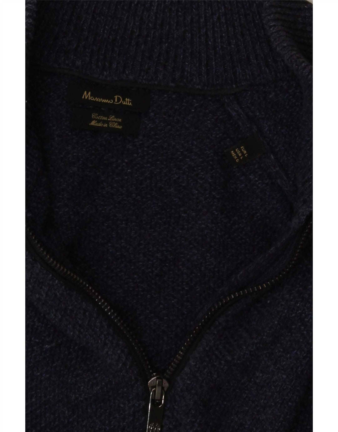 Massimo Dutti Herre Cardigan Sweater Stor Marineblå Bomuld