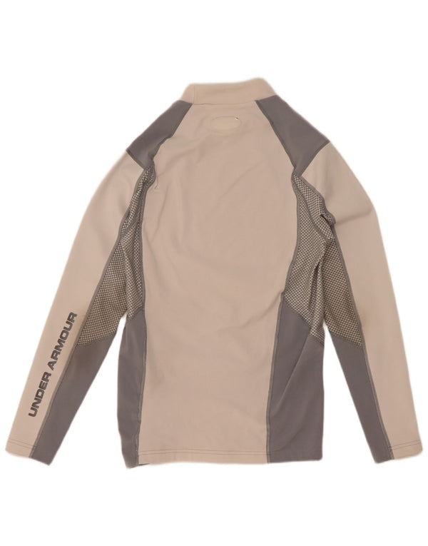 Under Armour Herre Cold Gear Grafisk Top Langærmet Large Off White