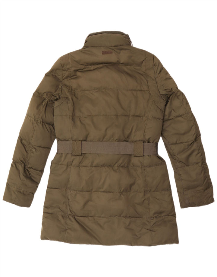 Marlboro Classics Dame Hætte Vatteret Frakke EU 38 Medium Khaki Polyester