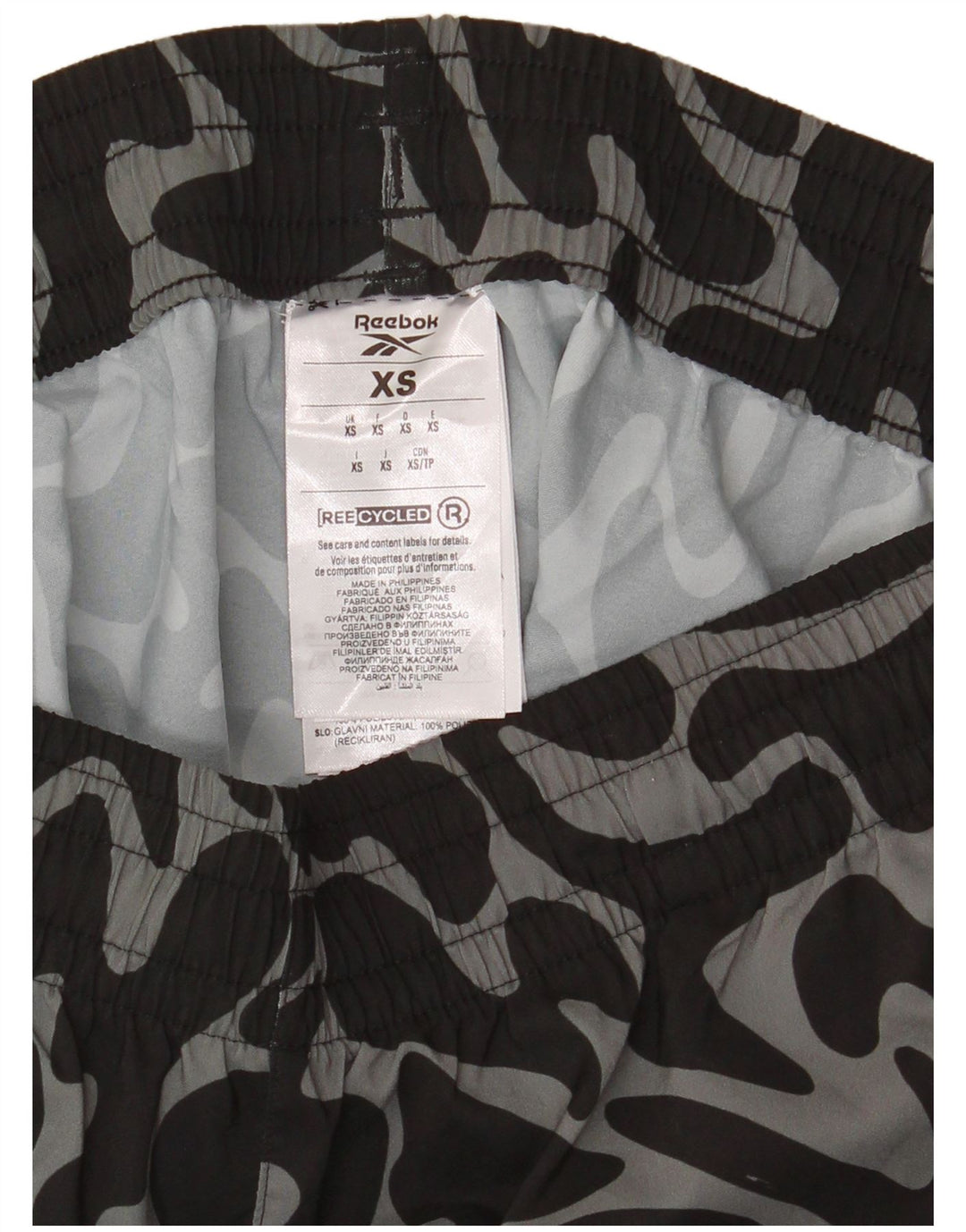Reebok Herre Sportshorts XS Sort Camouflage Polyester