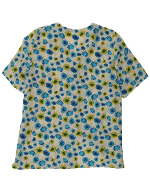 Vintage Kvinders Kortærmet Skjorte Bluse UK 16 Large Multicolored Floral