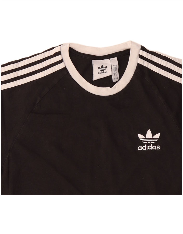 ADIDAS Herre T-Shirt Top Lille Sort Bomuld
