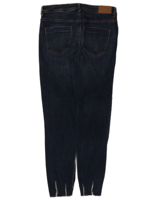 Zara Dame Distressed Skinny Jeans EU 40 Medium W30 L27 Marineblå Bomuld