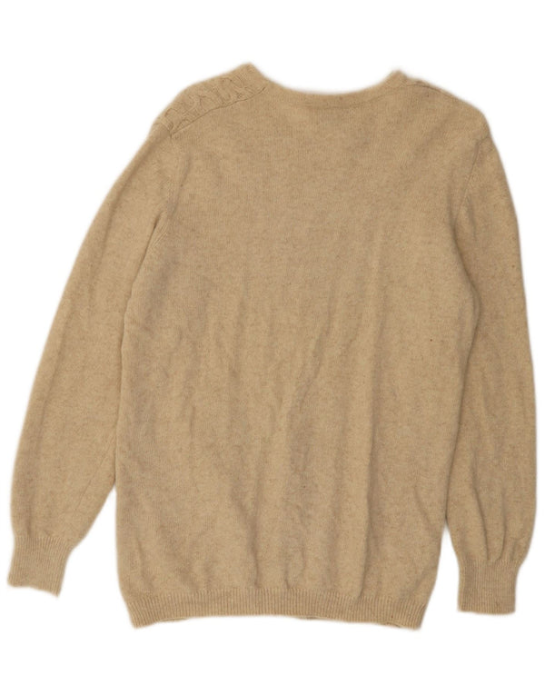 Benetton Dame Jumper Sweater UK 14 Medium Beige Uld