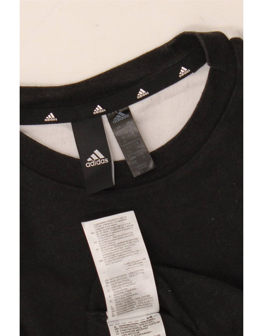 Adidas Herre T-Shirt Top Lille Sort Colourblock Bomuld