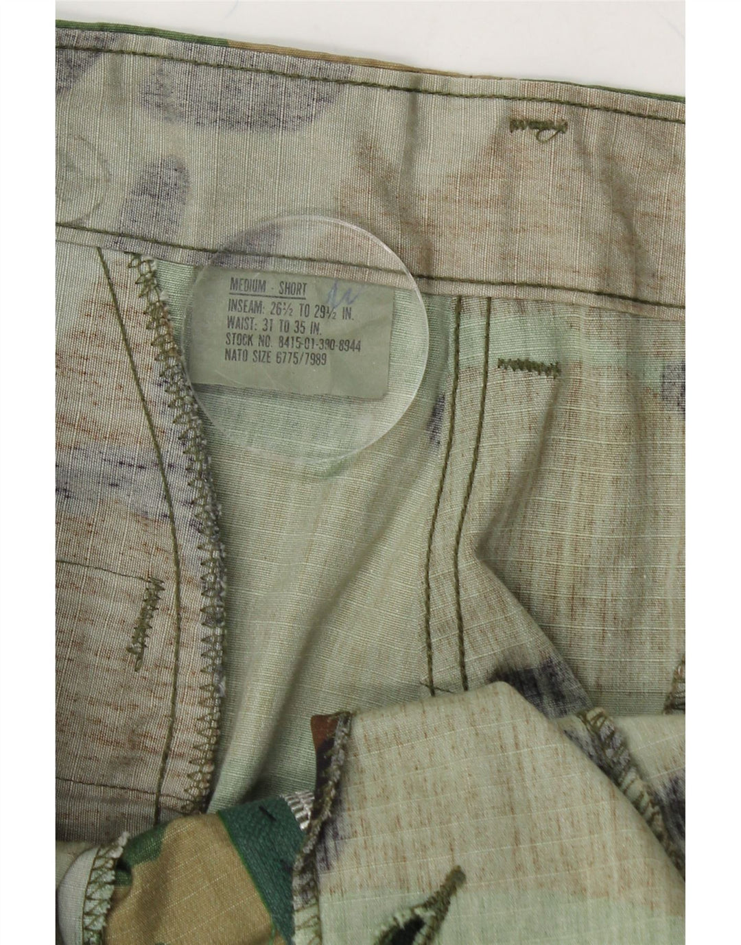 VINTAGE Mens Capri Cargo Trousers Medium W35 L26 Green Camouflage